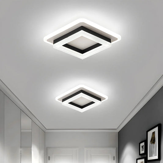 Square LED Ceiling Lamp – Modern Surface-Mounted Lighting for Hallways