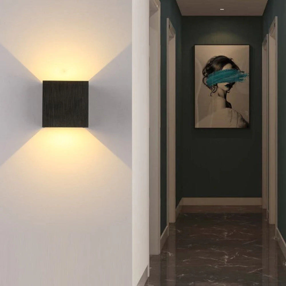 Square Wall Sconce – Adjustable Dual Light Colour
