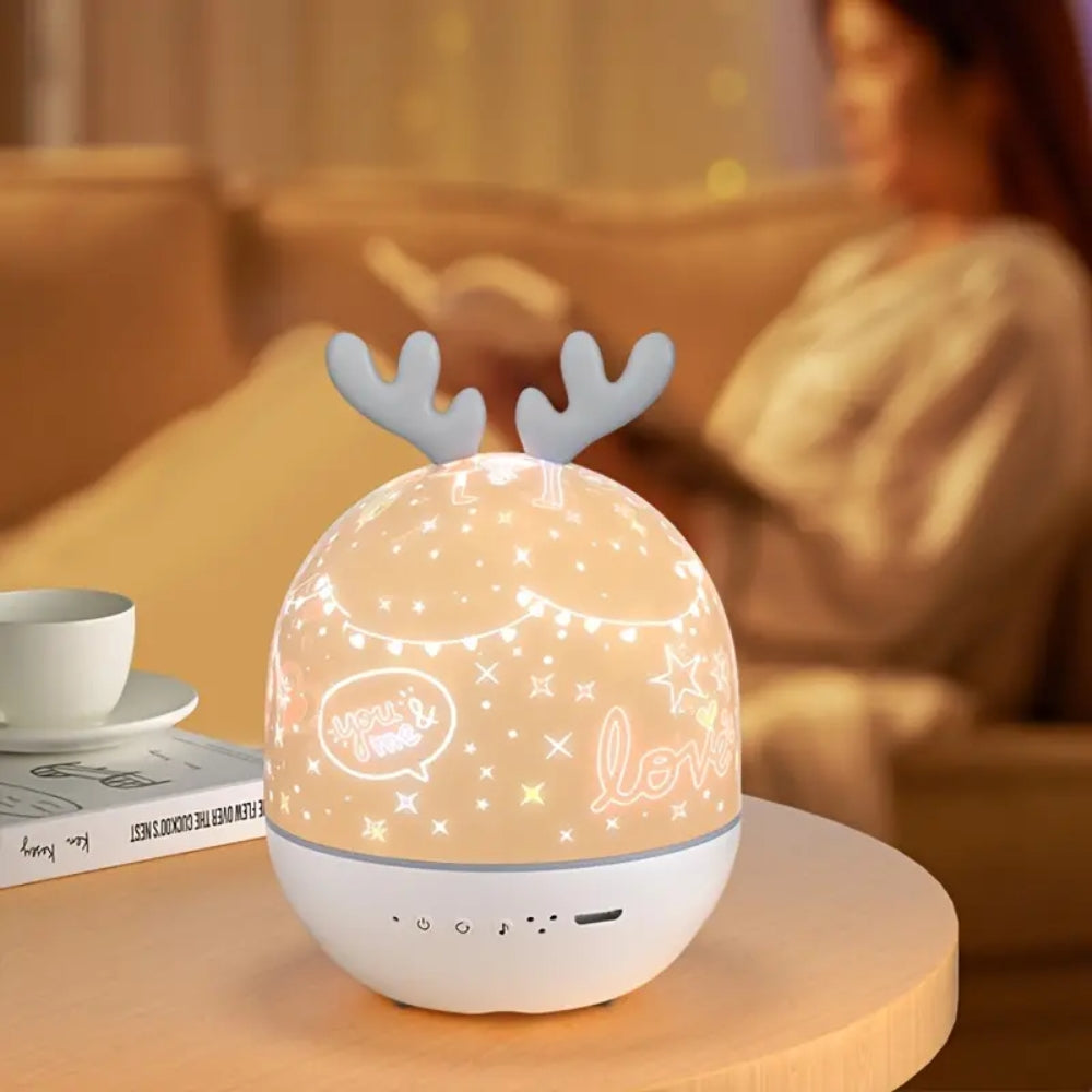 Starry Projector Night Light – Soothing Table Lamp with Music Function