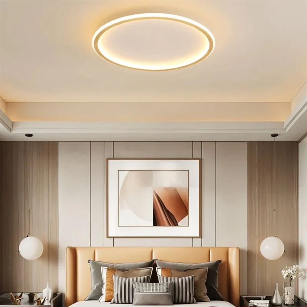 Ultra-Slim LED Ceiling Lamp  – Round Flush Mount Fixture for Indoor