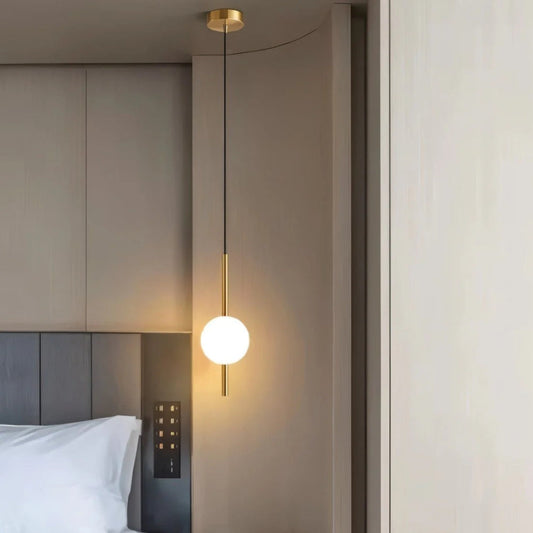 Vertical Globe Pendant Lamp – Warm Glow with Replaceable LED
