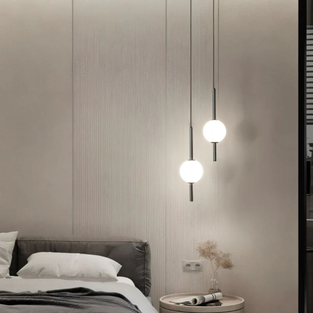 Vertical Globe Pendant Lamp – Warm Glow with Replaceable LED