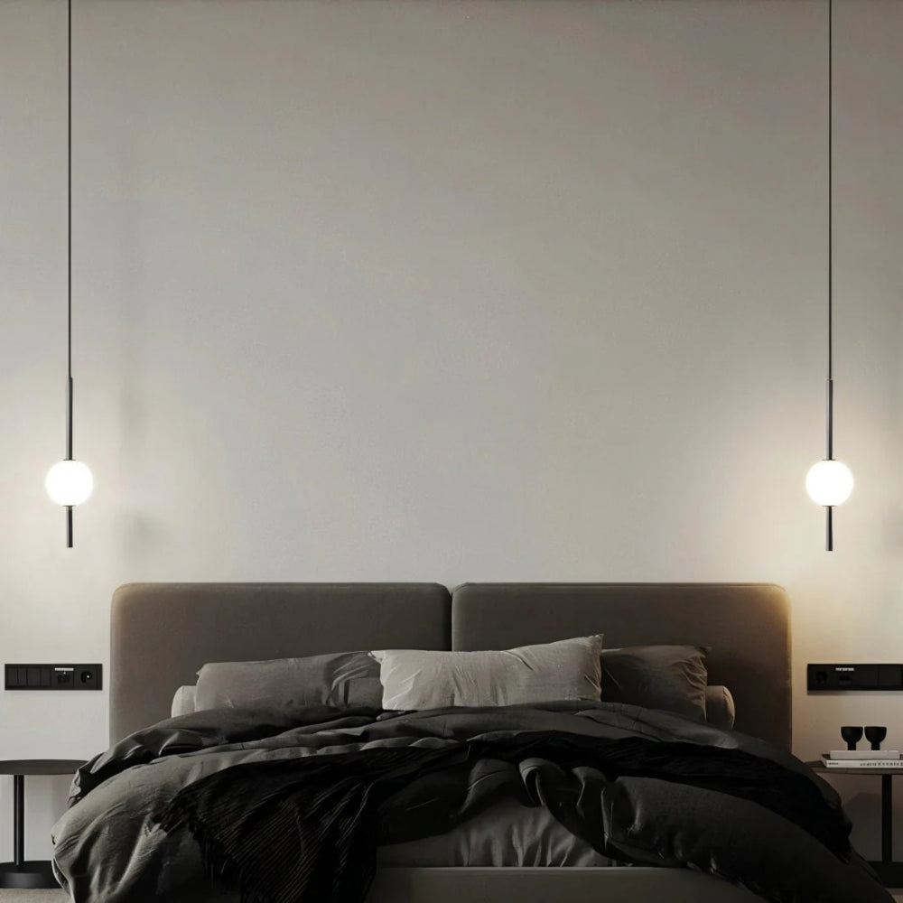 Vertical Globe Pendant Lamp – Warm Glow with Replaceable LED