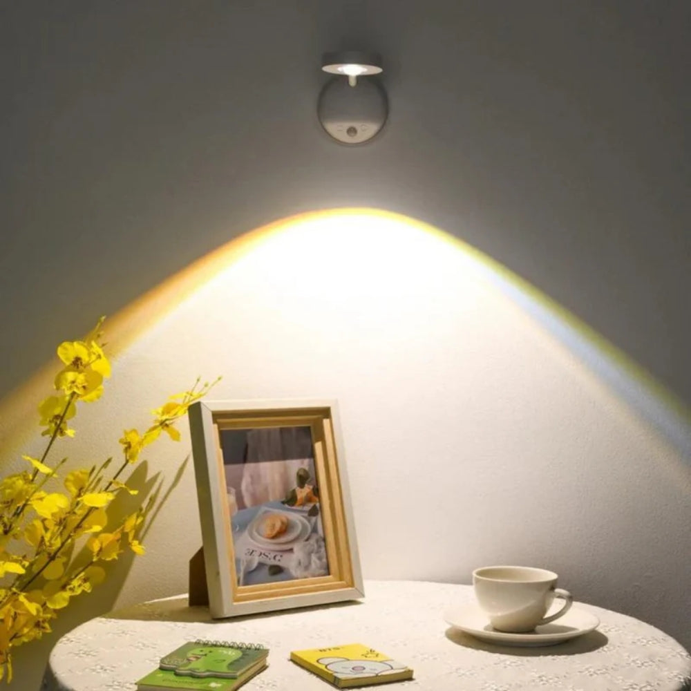 Wireless Smart Wall Lamp – 360° Motion-Sensitive Spotlight